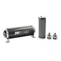 In-Line Fuel Filter Element and Housing Kit Stainless Steel 100 Micron 160mm 