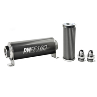 In-Line Fuel Filter Element and Housing Kit Stainless Steel 100 Micron 160mm 