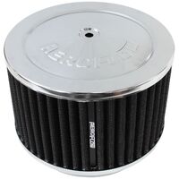 Chrome Air Filter Assembly w/Washable Cotton Element - 6-3/8" x 4", 5-1/8"