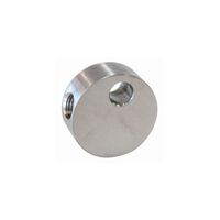 Stainless Steel Female Round T-Block - 3 x 3/8"-24 Covex Tee w/Mount Tab