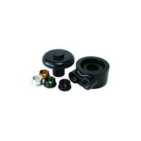 90 Deg Oil Filter Adapter -8 ORB Ports - Black