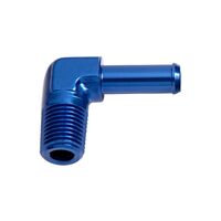 90 Deg 1/8" NPT Male To 1/4" Barb Adapter