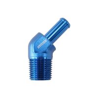 45 Deg 3/8"NPT To -6AN Hose Barb to suit 100/450 Series Braided Hose