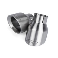 Double-Walled 4" Slash-Cut Tips Brushed - Set of 2 Fits Universally on Various Exhaust Systems