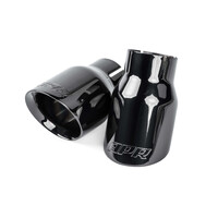 Double-Walled 3.5" Slash-Cut Tips Diamond Black - Set of 2 Fits Universally on Various Exhaust Systems