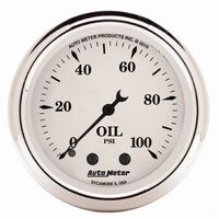 2-1/16" Oil Pressure 0-100 PSI Mechanical Old-Tyme White