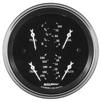 3-3/8" Quad Gauge 240-33 ohm Old Tyme Black