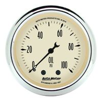 2-1/16" Oil Pressure 0-100 PSI Mechanical Antique Beige