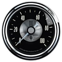 2-1/16" Oil Pressure 0-100 PSI Mechanical Prestige Black Diamond