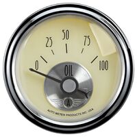 2-1/16" Oil Pressure 0-100 PSI Air-Core Prestige Antique Ivory