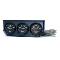 Gauge Console OILP/WTMP/Amp 2-1/16" 100 PSI/280 °F/60A Black Dial Black BZL AG