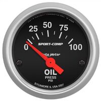 2-1/16" Oil Pressure 0-100 PSI Air-Core Sport-Comp