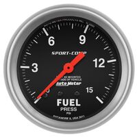 2-5/8" Fuel Pressure 0-15 PSI Mechanical Sport-Comp