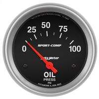 2-5/8" Oil Pressure 0-100 PSI Air-Core Sport-Comp