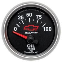 2-1/16" Oil Pressure 0-100 PSI Chevy Red Bowtie