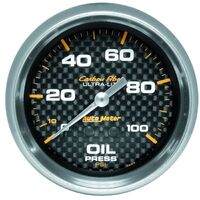 2-5/8" Oil Pressure 0-100 PSI Mechanical Carbon Fiber