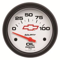 2-5/8" Oil Pressure 0-100 PSI Chevy Red Bowtie