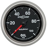 2-5/8" Oil Pressure 0-100 PSI Mechanical Sport-Comp II