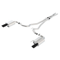 S-Type Cat-Back 2.5in Pipe 4in Tip - Black Chrome (Mustang GT 15-17)