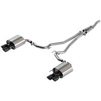 2.25in S-Type Exhaust w/Valves - Black Chrome Tips (Mustang Ecoboost 19-23)