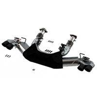 Atak 3in Exhaust System Dual Round Rolled A/C Black Chrome Tips (Corvette 20-24)