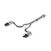 3 in S-Type Cat-Back Non-Active Exhaust- Black Chrome Quad Tip (Mustang GT 24)