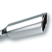 2.25in Inlet 4in Round Rolled Angle Cut x 12in Long Embossed Exhaust Tip