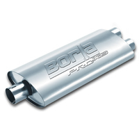 Center/Dual Oval 2.5in In/Dual 2.5in Out 19in x 4in x 9.5in Notched PRO-XS Muffler