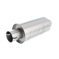 S-Type Muffler 2.5in Inlet/Outlet 5in Round x 10in w/Notch