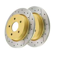 DBA DBA2119X Street Series X Gold Cross-Drilled Brake Disc Rotor Pair 265mm