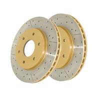 DBA DBA2306X Street Series X Gold Cross-Drilled Brake Disc Rotor Pair 320mm