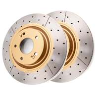 DBA DBA2472X Street Series X Gold Cross-Drilled Brake Disc Rotor Pair 320mm