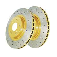 DBA DBA2500X Street Series X Gold Cross-Drilled Brake Disc Rotor Pair 300mm