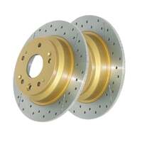 DBA DBA2503X Street Series X Gold Cross-Drilled Brake Disc Rotor Pair 282mm