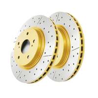 DBA DBA2508X Street Series X Gold Cross-Drilled Brake Disc Rotor Pair 300mm