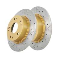 DBA DBA2511X Street Series X Gold Cross-Drilled Brake Disc Rotor Pair 260mm