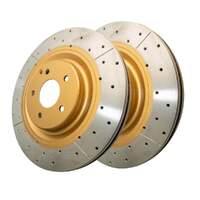 DBA DBA2696X Street Series X Gold Cross-Drilled Brake Disc Rotor Pair 345mm