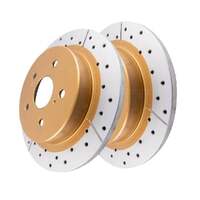 DBA DBA2765X Street Series X Gold Cross-Drilled Brake Disc Rotor Pair 281mm