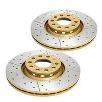 DBA DBA2800X Street Series X Gold Cross-Drilled Brake Disc Rotor Pair 312mm