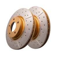 DBA DBA2956X Street Series X Gold Cross-Drilled Brake Disc Rotor Pair 300mm