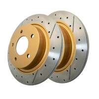 DBA DBA2957X Street Series X Gold Cross-Drilled Brake Disc Rotor Pair 279.5mm