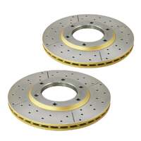 DBA DBA329X Street Series X Gold Cross-Drilled Brake Disc Rotor Pair 294mm