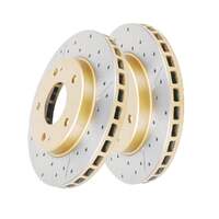 DBA DBA421X Street Series X Gold Cross-Drilled Brake Disc Rotor Pair 256mm