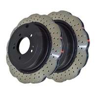 DBA DBA42225WXD 4000 Series Wave Cross-Drilled & Dimpled Brake Disc Rotor Pair 330mm