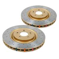 DBA DBA42847SLVXD 4000 Series Cross-Drilled & Dimpled Brake Disc Rotor Pair Silver Hat