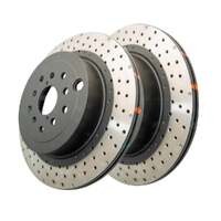 DBA DBA43051XD-10 4000 Series Cross-Drilled & Dimpled Brake Disc Rotor Pair 326mm