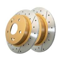 DBA DBA438X Street Series X Gold Cross-Drilled Brake Disc Rotor Pair 260mm