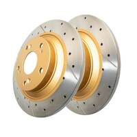 DBA DBA483X Street Series X Gold Cross-Drilled Brake Disc Rotor Pair 282mm