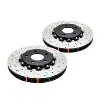 DBA DBA52020GLDXS 5000 Series Cross-Drilled & Slotted Brake Disc Rotor Pair Gold Hat