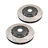 DBA DBA52320BLKXS 5000 Series Cross-Drilled & Slotted Brake Disc Rotor Pair Black Hat 380mm